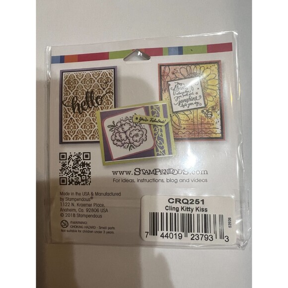 New Stampendous RUBBER STAMP cling KITTY KISS DOG - Picture 2 of 2